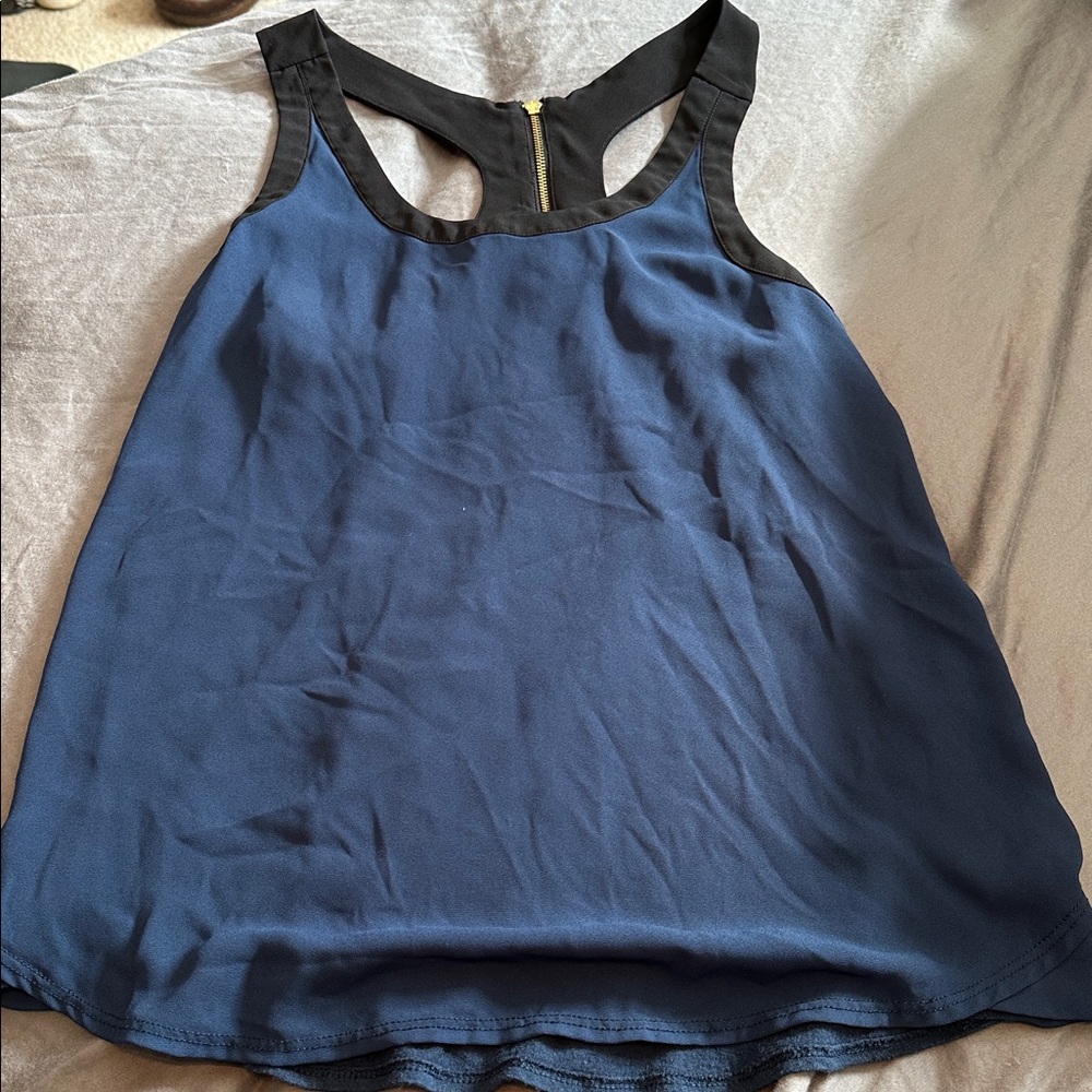 Express Navy and black Sleeveless Top